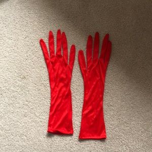 Red devil gloves costume accessory long fingers